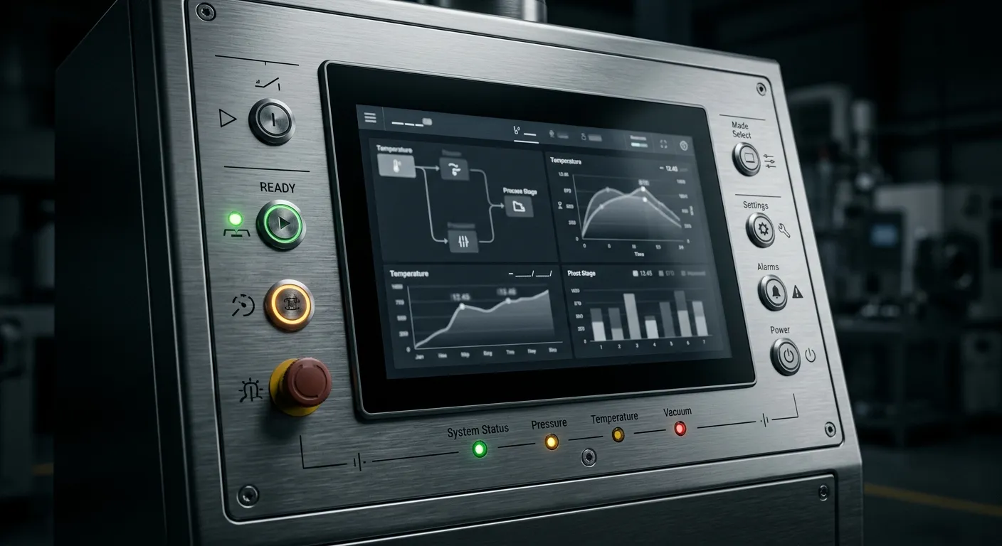 Control cabinet and HMI detail for pressure processing system